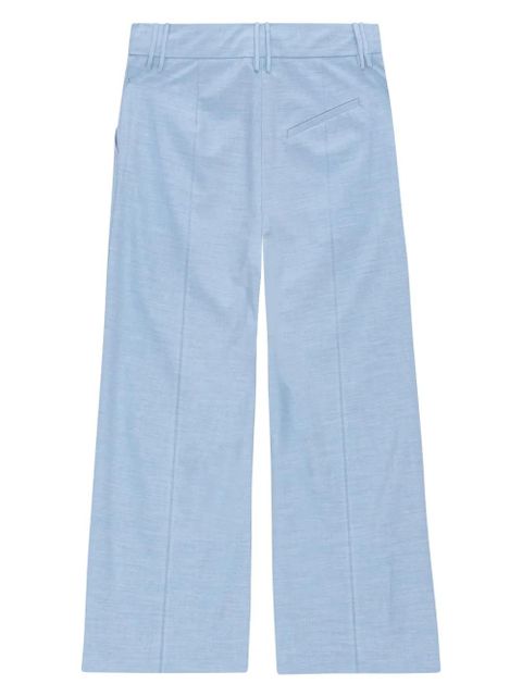 GANNI mélange-effect tailored trousers - Blue