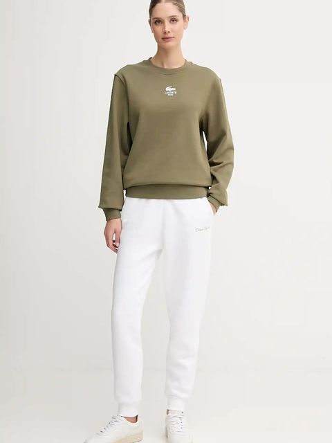 Lacoste bluza bawełniana kolor zielony z nadrukiem SH2736