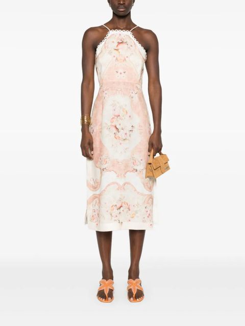 TWINSET printed linen midi dress - Neutrals - zdjęcie produktu nr 2