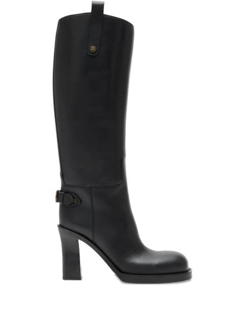 Burberry 85mm Cavalier calf-leather buckle boots - Black - zdjęcie produktu nr 1