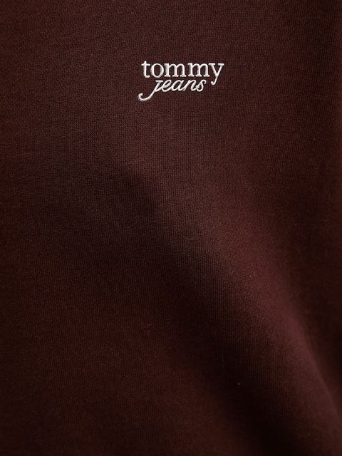 Tommy Jeans bluza damska kolor brązowy gładka DW0DW21961