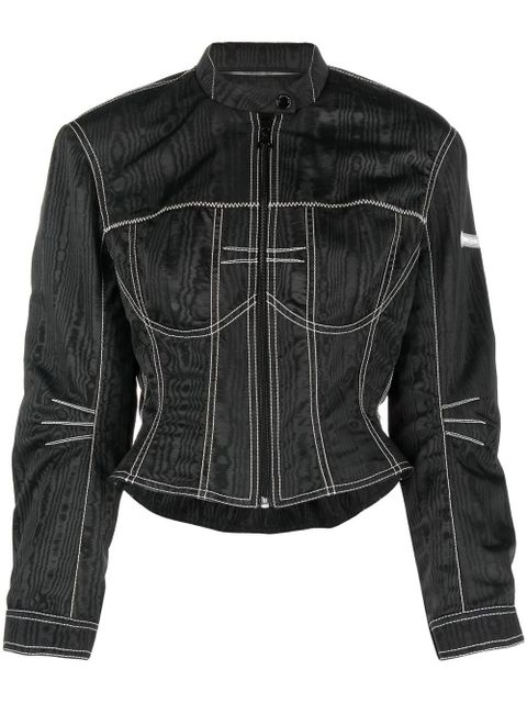 Marine Serre moiré-effect fitted jacket - Black - zdjęcie produktu nr 1