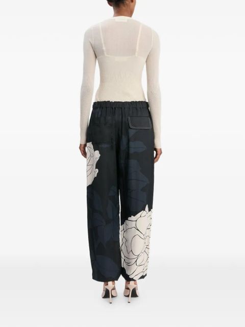 Victoria Beckham floral-print cargo pants - Black