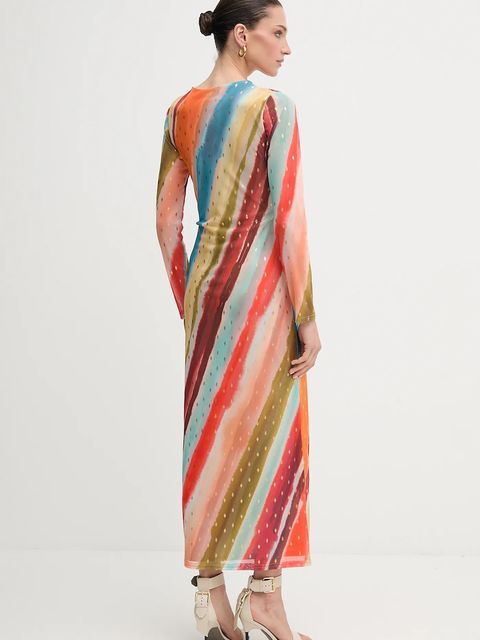 Never Fully Dressed sukienka kolor pomarańczowy midi prosta NFDDR2796 - zdjęcie produktu nr 2