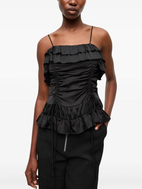 GANNI draped top - Black