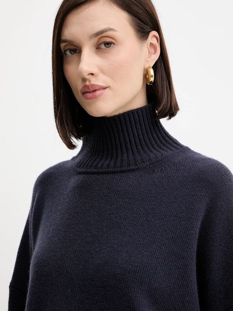 Weekend Max Mara sweter wełniany BORGIA damski kolor granatowy z golfem 2525366112600 - zdjęcie produktu nr 2