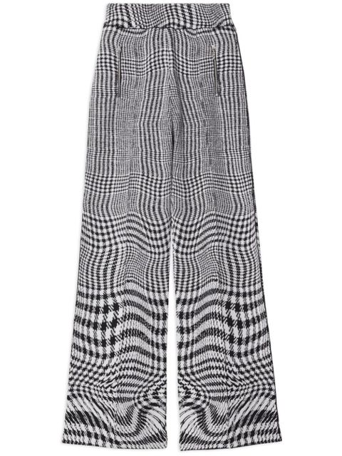 Burberry warped houndstooth jacquard wool-blend trousers - Black - zdjęcie produktu nr 1