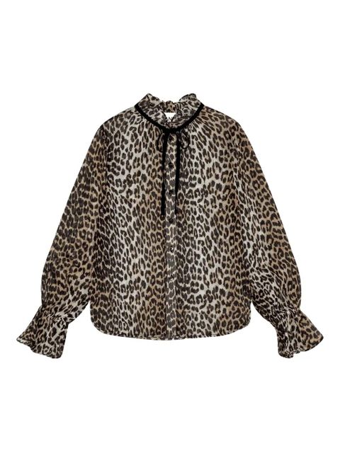 GANNI leopard-print blouse - Neutrals - zdjęcie produktu nr 1