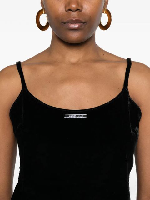 Prada logo-patch sleeveless top - Black