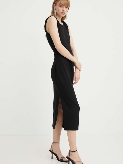 IRO sukienka kolor czarny maxi dopasowana - zdjęcie produktu nr 2