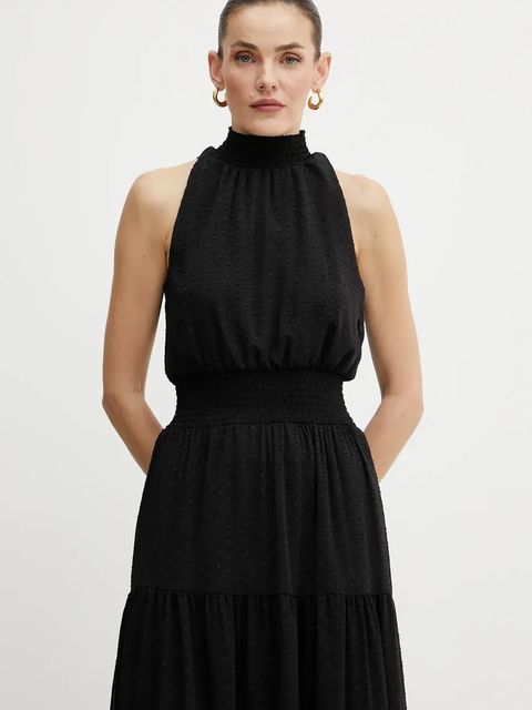 Morgan sukienka RLIKA kolor czarny maxi rozkloszowana RLIKA