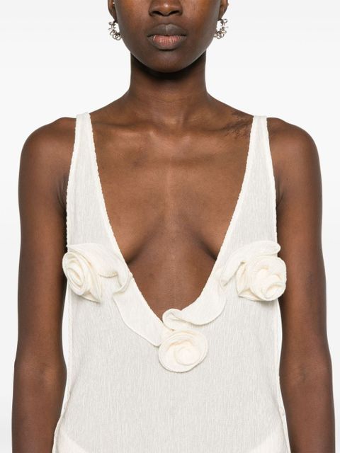 Magda Butrym floral-appliqué maxi dress - Neutrals