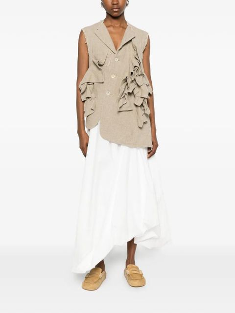 Comme Des Garçons ruffled buttoned gilet - Neutrals - zdjęcie produktu nr 2