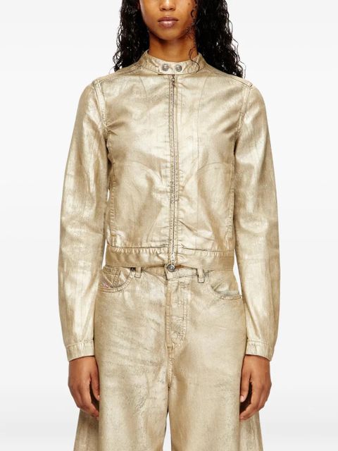 Diesel x Karol G De-Mornin metallic-effect denim jacket - Gold