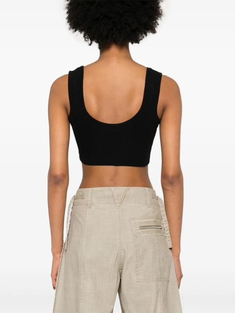 Alexander Wang embossed-logo cropped tank top - Black