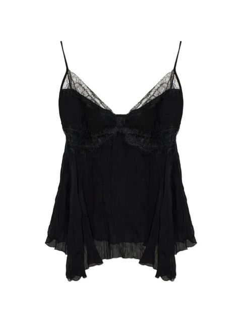Blumarine lace-trim top - Black - zdjęcie produktu nr 1