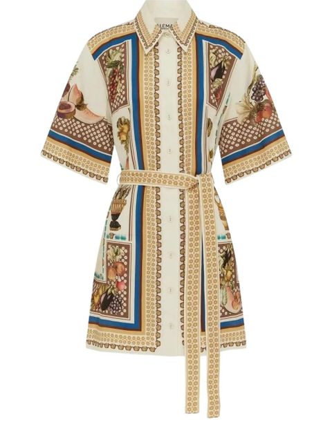 ALEMAIS Mercado fruit-print mini dress - Neutrals - zdjęcie produktu nr 2