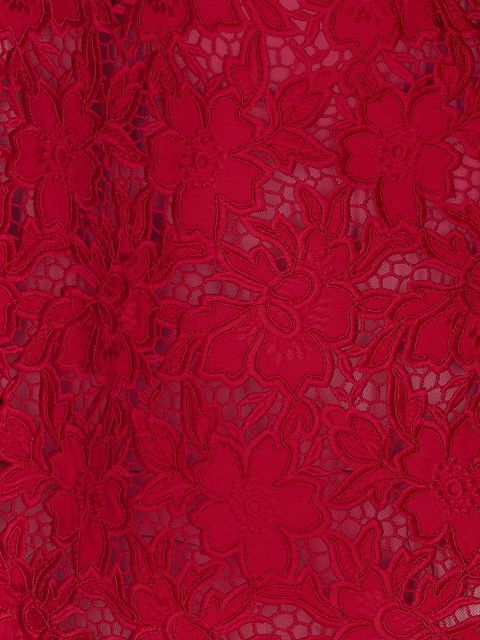 Self-Portrait crystal-collar lace blouse - Red