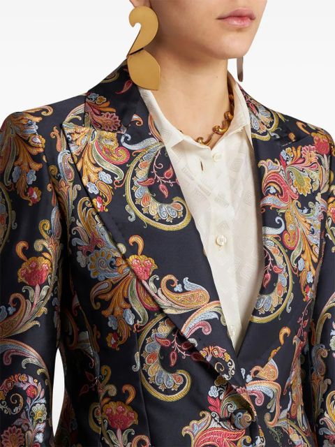 ETRO paisley-print jacquard coat - Blue