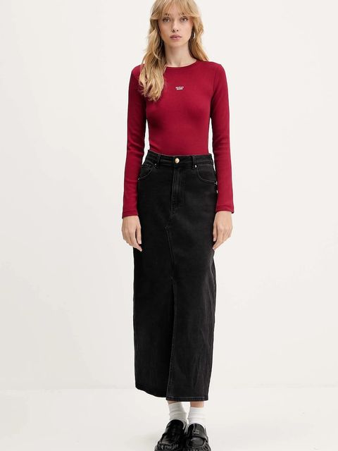 Guess Jeans longsleeve kolor bordowy W5BP01 KA0H1