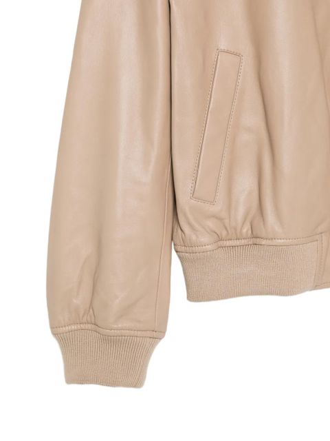 Yves Salomon zip-up leather jacket - Neutrals
