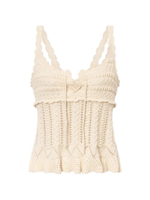 MARANT ÉTOILE Neves ruffled top - Neutrals - zdjęcie produktu nr 1