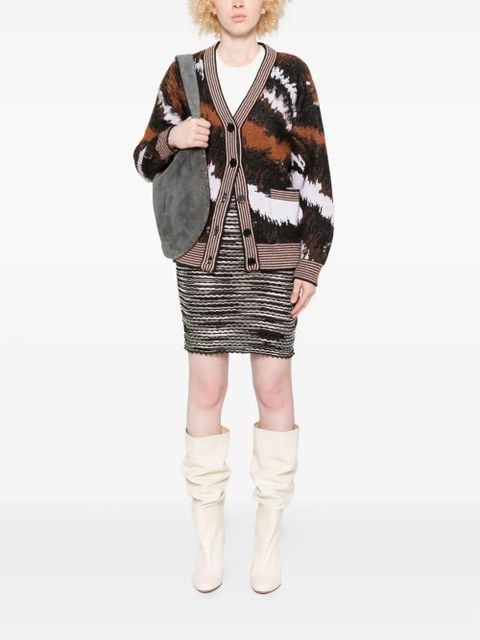 Missoni striped ribbed skirt - Brown