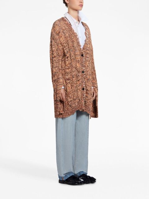 Marni decorative-stitch chunky cable-knit cardigan - Orange - zdjęcie produktu nr 2
