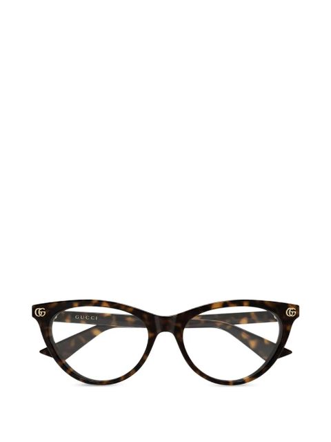 Gucci Eyewear Double G cat-eye glasses - Brown - zdjęcie produktu nr 1