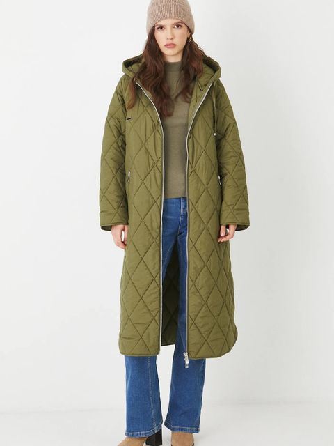 Medicine płaszcz damski kolor zielony przejściowy oversize - zdjęcie produktu nr 2