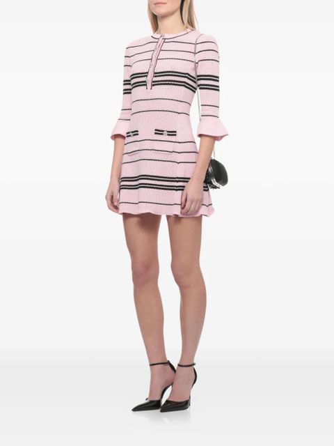 Self-Portrait striped-pattern dress - Pink