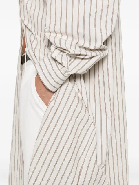 The Row Chihiro striped shirt dress - Neutrals