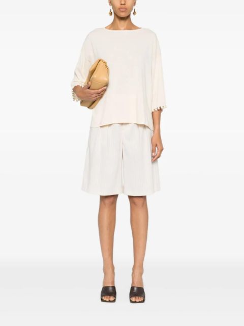 Max Mara Neottia pendant-detail cotton jumper - Neutrals