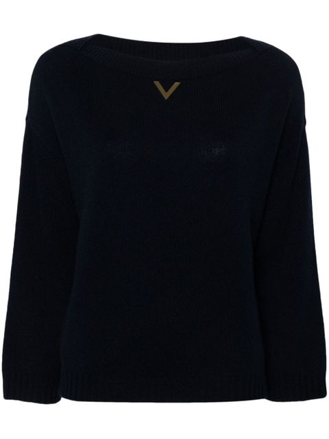Valentino Garavani logo-plaque sweater - Blue - zdjęcie produktu nr 1