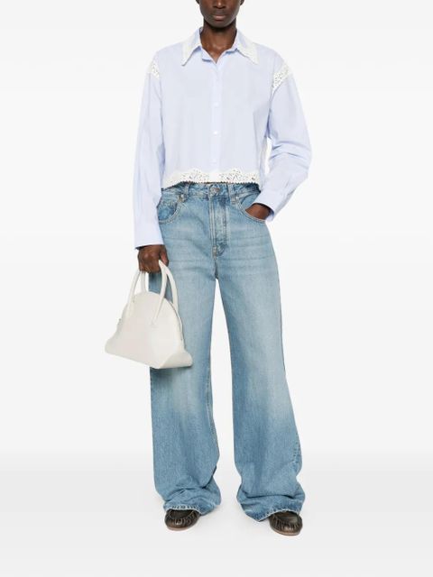 SANDRO lace-trim shirt - Blue - zdjęcie produktu nr 2