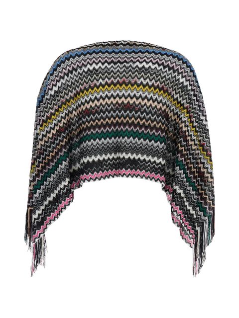Missoni fringe zigzag poncho - Black - zdjęcie produktu nr 2