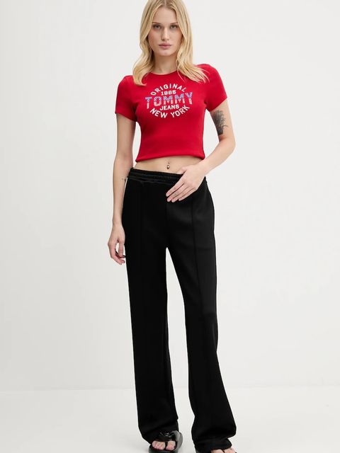Tommy Jeans t-shirt damski kolor czerwony DW0DW21421
