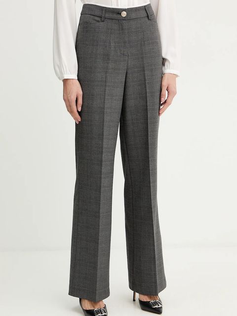 Morgan spodnie damskie kolor szary proste high waist PTARY.F - zdjęcie produktu nr 1