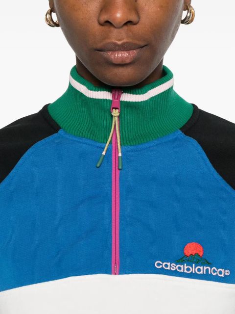 Casablanca colour-block quarter-zip sweatshirt - White