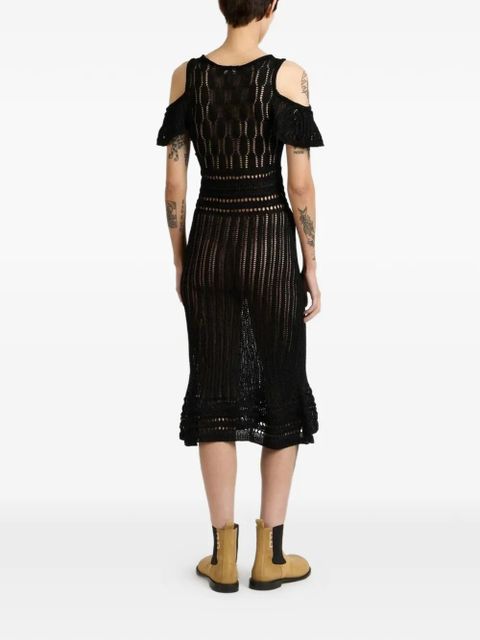 JW Anderson cold-shoulder knitted midi dress - Black - zdjęcie produktu nr 2