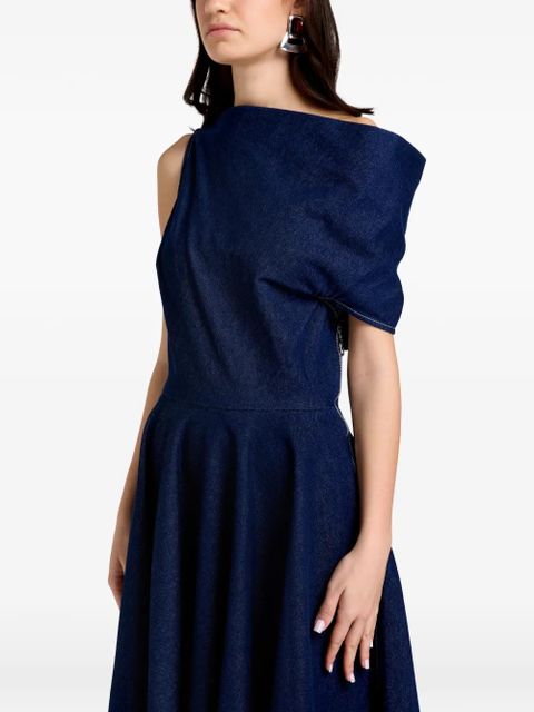 Marques'Almeida one-shoulder A-line midi dress - Blue