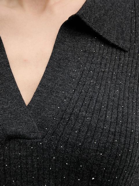 Mos Mosh sweter wełniany Ronika damski kolor szary lekki 175380