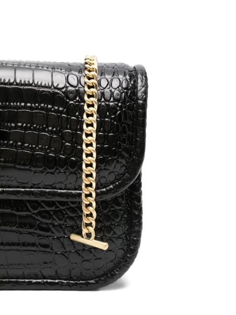 PINKO crocodile-embossed leather cross body bag - Black