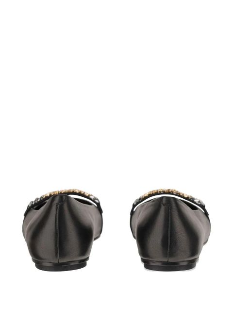 PINKO chain-embellished ballet flats - Black