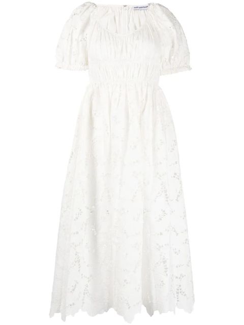 Self-Portrait flared lace midi dress - White - zdjęcie produktu nr 1