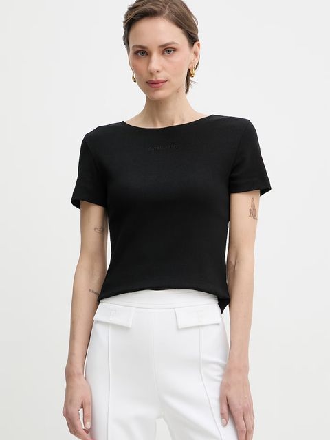 Patrizia Pepe t-shirt damski bawełniany z elastanem - zdjęcie produktu nr 2