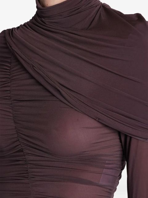 Magda Butrym ruched cape-effect top - Red