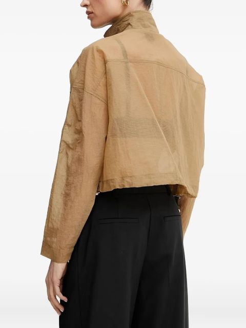 PINKO flap-pocket cropped jacket - Brown