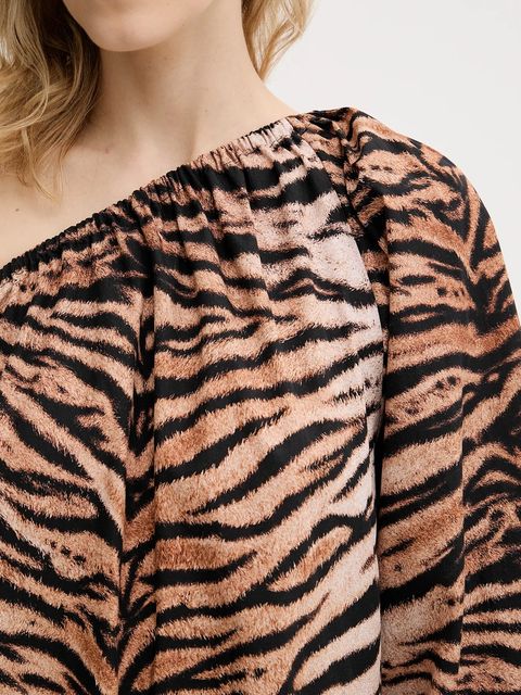 The Sleeper sukienka bawełniana kolor brązowy midi oversize GADR06A003N