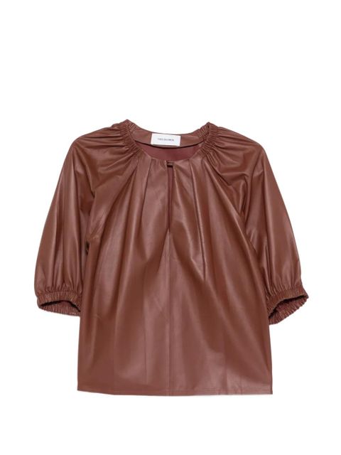 Yves Salomon gathered leather top - Brown - zdjęcie produktu nr 1